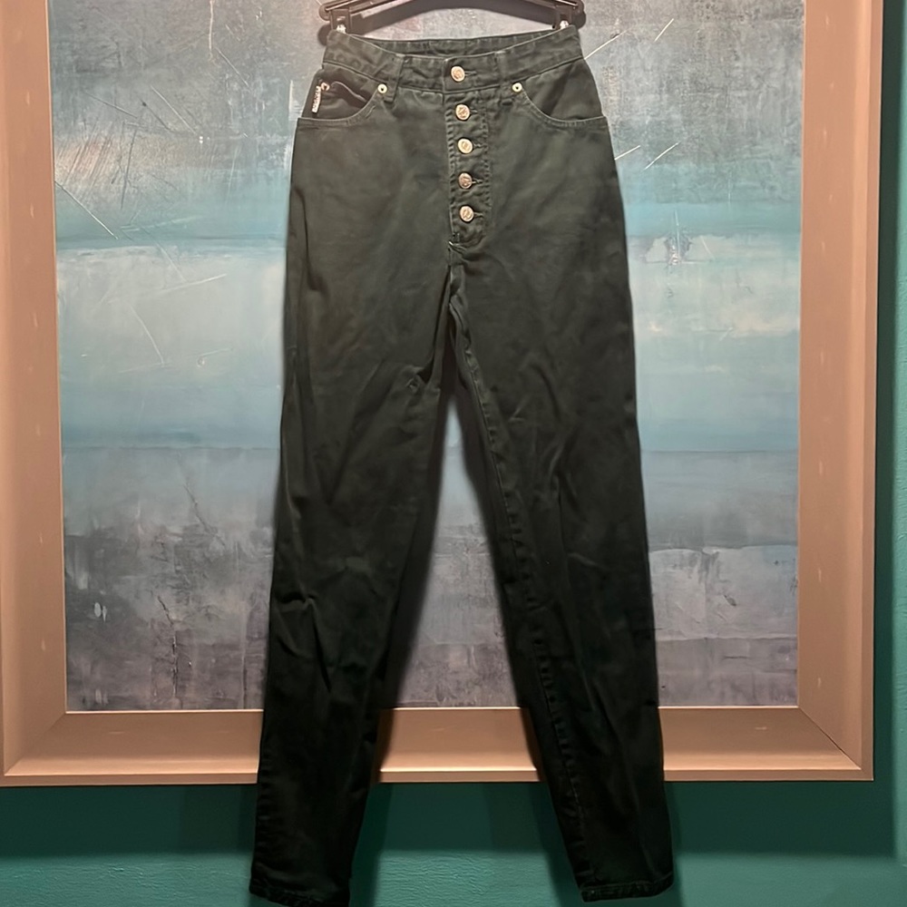 Bongo vintage highrise green button fly jeans (rare)